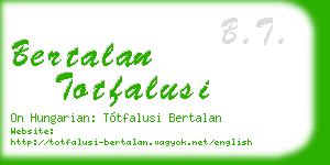 bertalan totfalusi business card